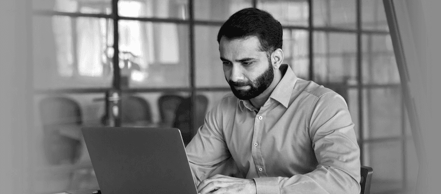 Man working on laptop