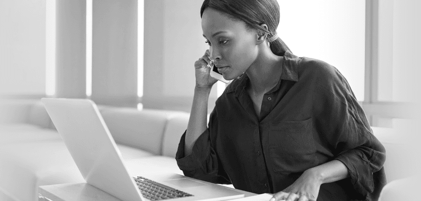 woman working at a desk