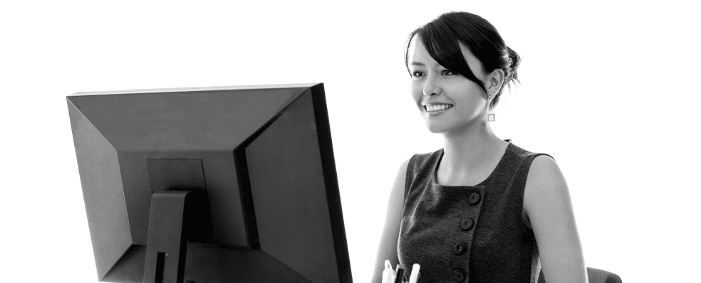 woman smiling at work